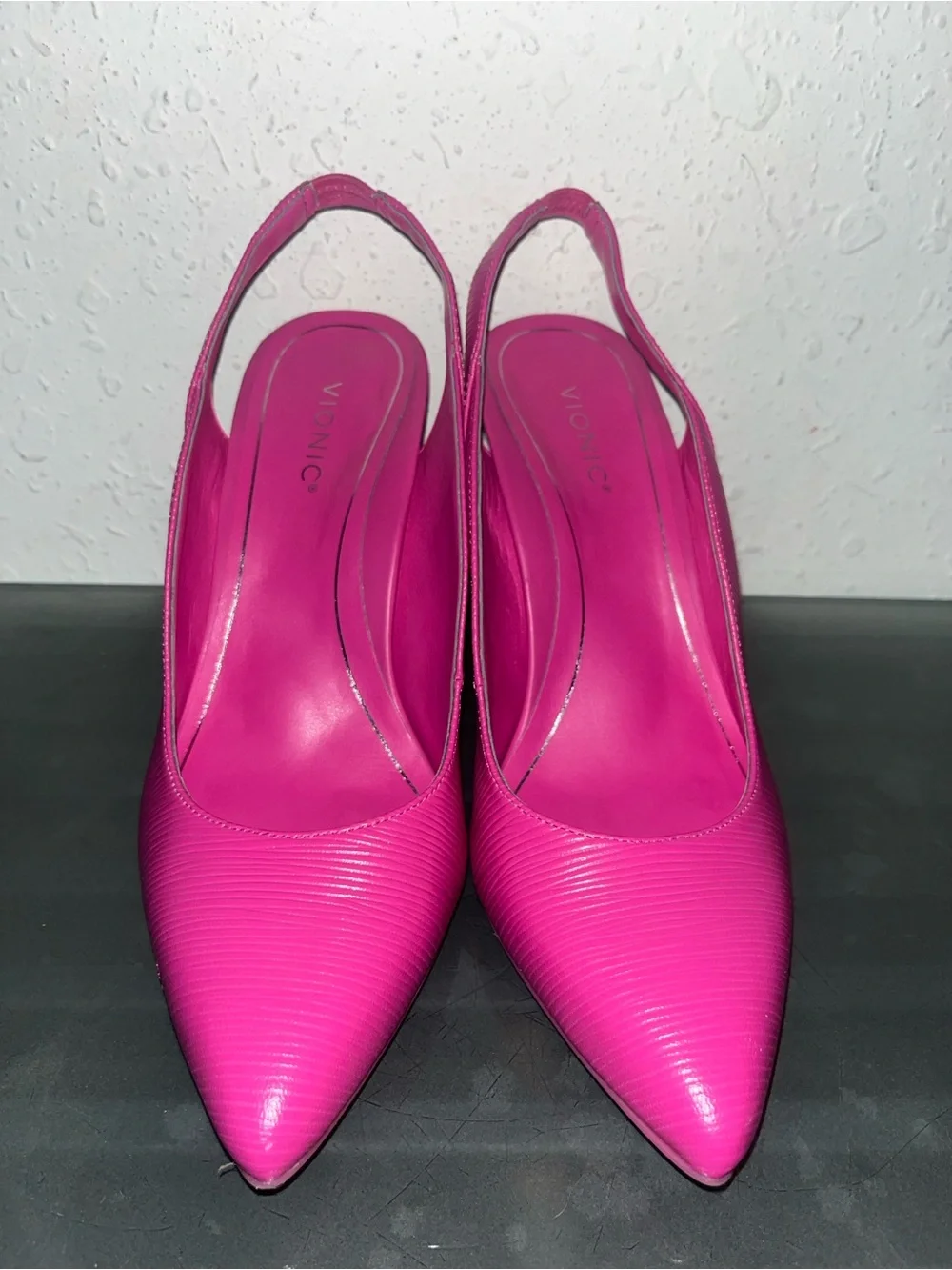 Vionic Comfort Hot Pink Slingback Pointed-Toe square Heels